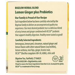 Lemon Ginger Herbal Tea Plus Probiotics