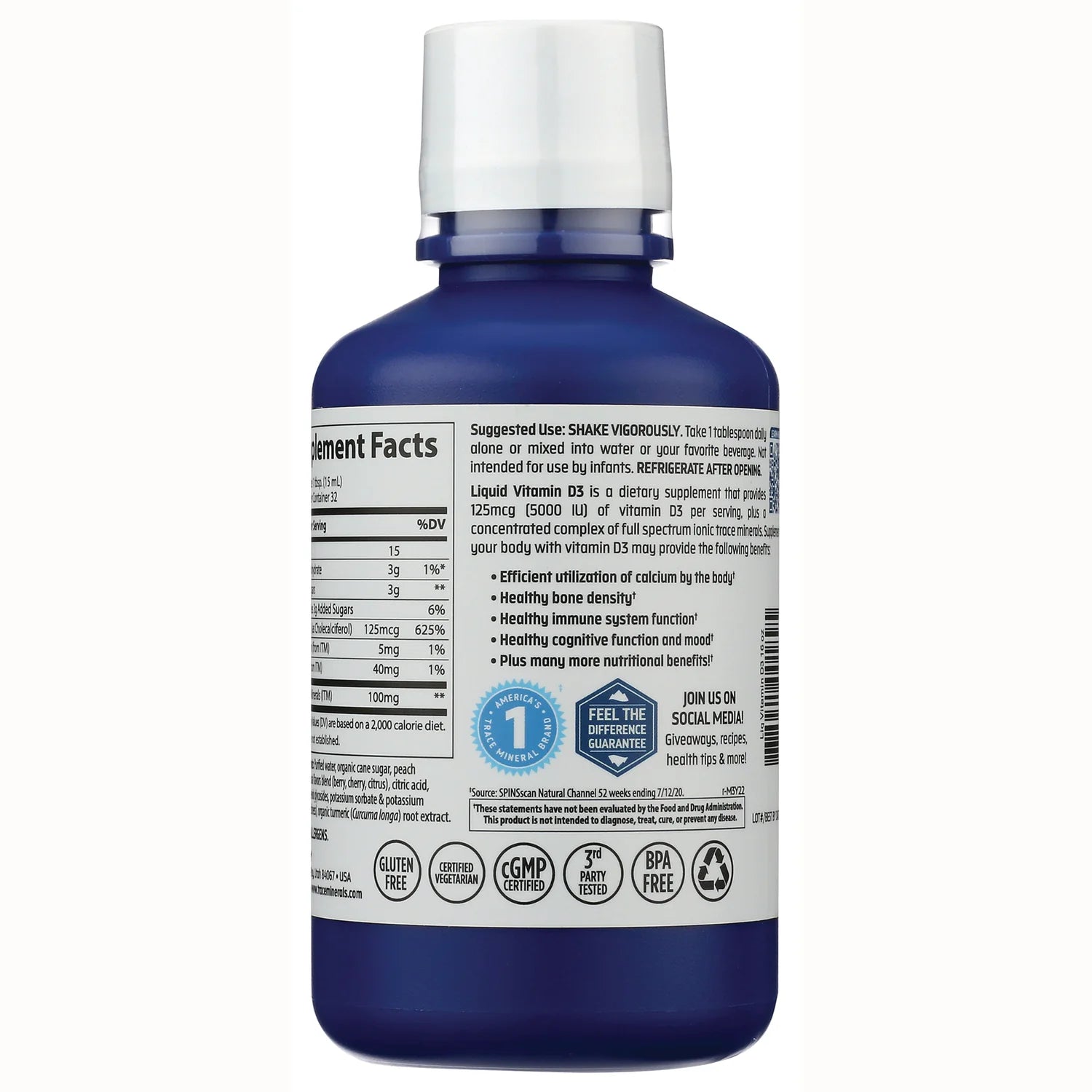 Liquid Vitamin D3 + Ionic Trace Minerals - Tropical Cherry