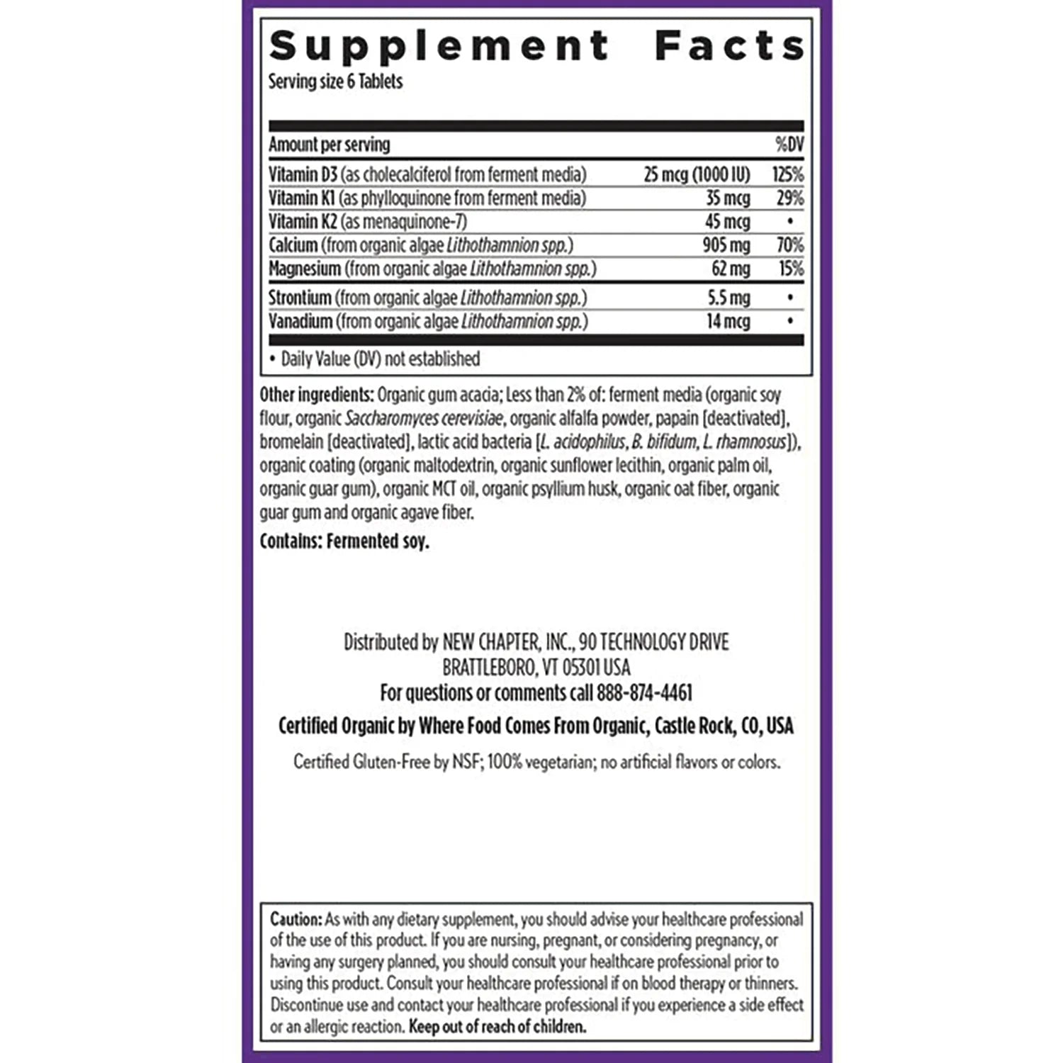 Plant Calcium Bone Strength Take Care - Tiny Tabs