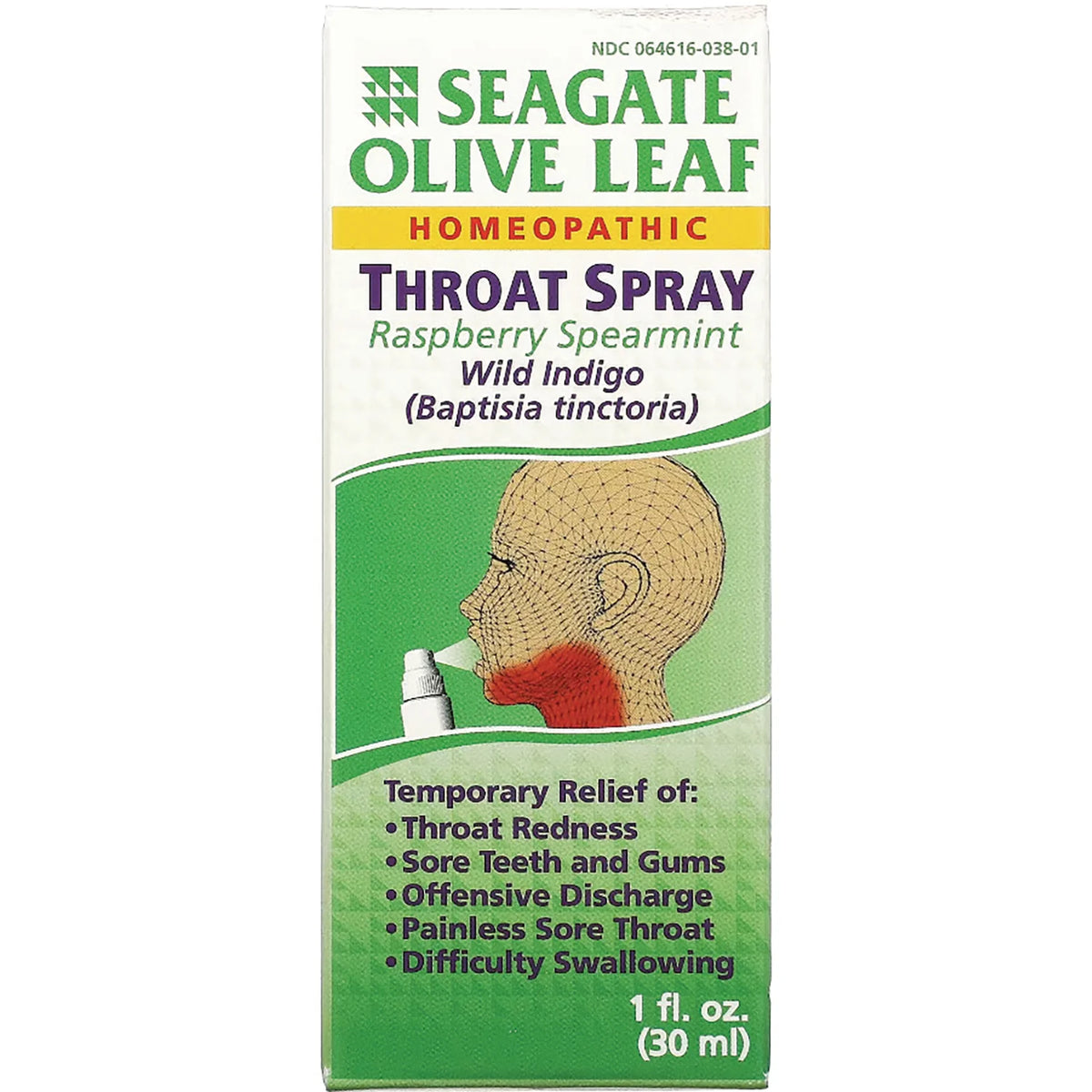 Olive Leaf Homeopathic Throat Spray - Raspberry Spearmint