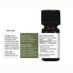 Organic Bergamot Pure Essential Oil