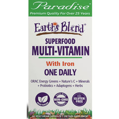 Earths Blend One Daily Superfood Multivitamin with Iron