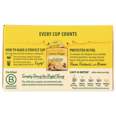 Lemon Ginger Herbal Tea Plus Probiotics