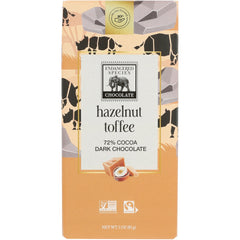 72% Cocoa Dark Chocolate - Hazelnut Toffee