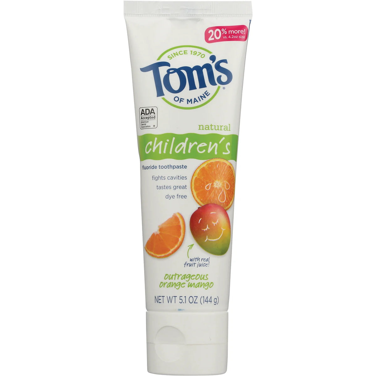 Natural Childrens Fluoride Toothpaste - Orange Mango