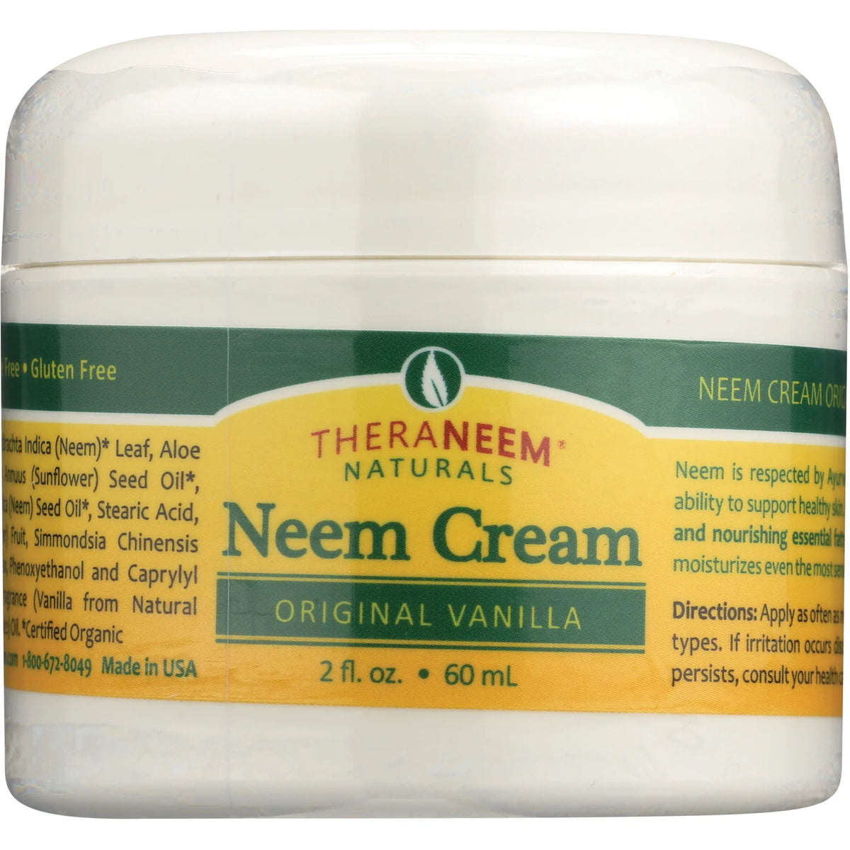 TheraNeem Naturals Neem Cream - Organic Vanilla