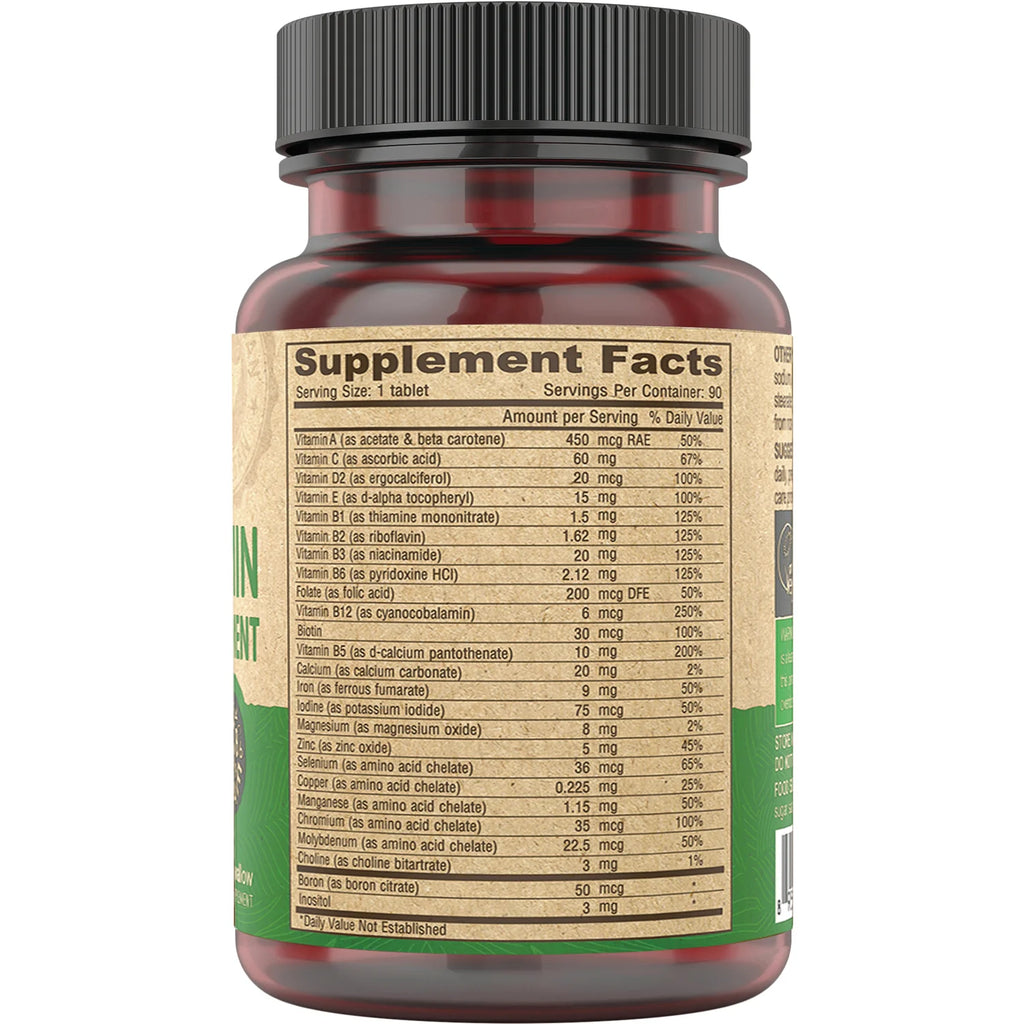 Vegan Multivitamin & Mineral Supplement - Tiny Tablets