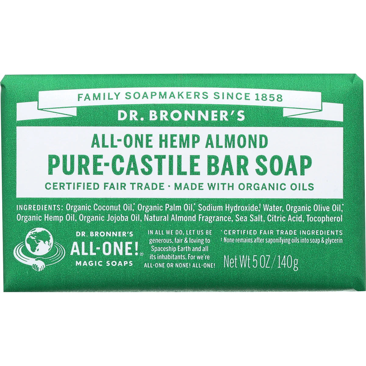 All-One Hemp Almond Pure-Castile Bar Soap