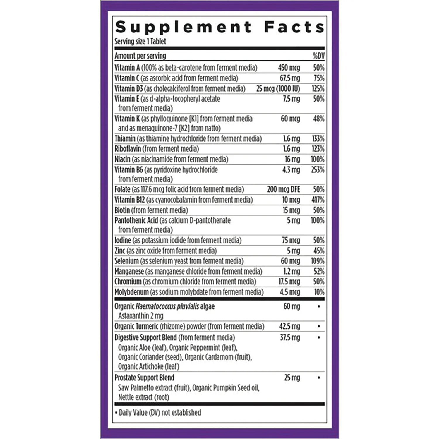 One Daily Every Mans Multivitamin 55+