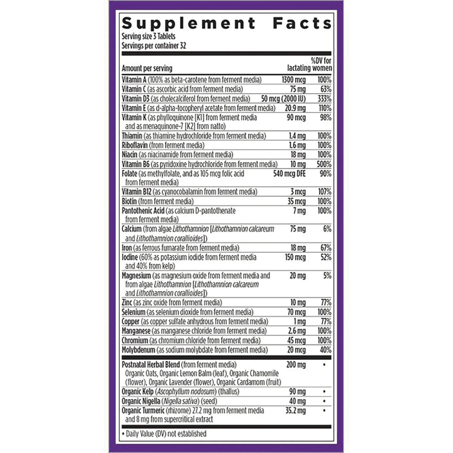 Perfect Postnatal Multivitamin