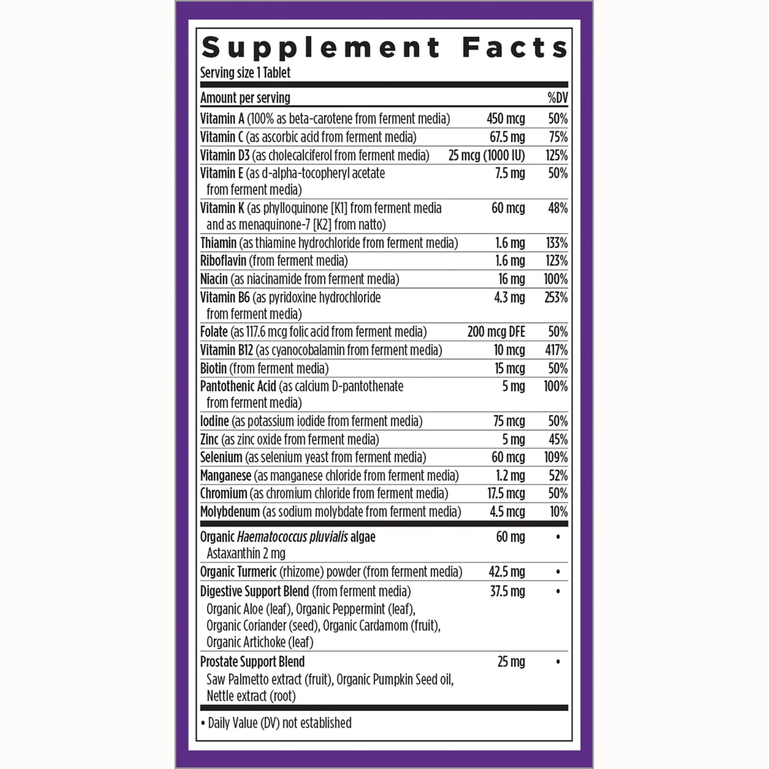 One Daily Every Mans Multivitamin 55+